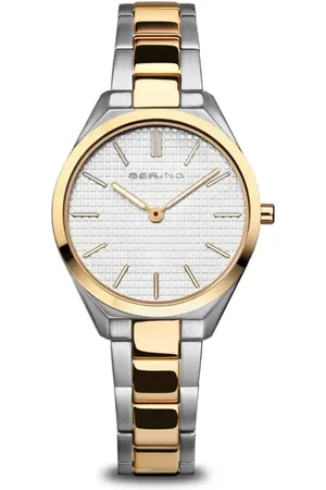 Bering Tilbehør, Dame, Flerfarvet, ONE SIZE, Uld, Dameur Ultra Slim 31 mm 3 ATM Safirglas Slim Design Armbånd Rustfrit Stål Bånd med Rustfrie Stålelementer 17231-704