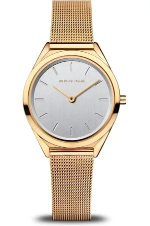 Bering Tilbehør, Dame, Gul, ONE SIZE, Uld, Unisex ur Ultra Slim 31 mm 3 ATM Safirglas Slim Design Milanese Armbånd 17031-334