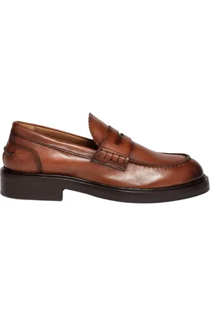 Elia Maurizi Sko, Dame, Brun, 39 EU, Læder, Brun Penny Loafer Triple Lædersål