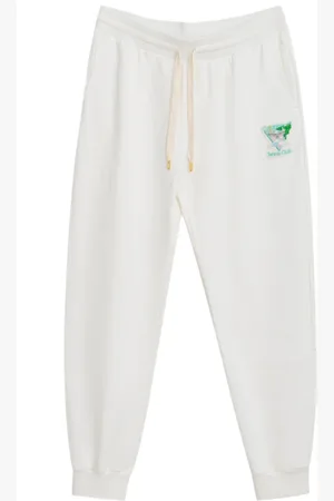 Casablanca Bukser, Herre, Hvid, XL, Bomuld, Tennis Club Icon Joggers med Broderi