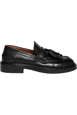 Elia Maurizi Sko, Dame, Sort, 39 EU, Læder, Sort Penny Loafer i Buffalo Læder