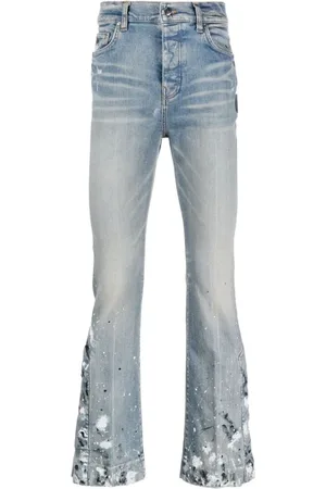 AMIRI Jeans, Herre, Blå, W31, Denim, Maling Splatter Flare Jeans 