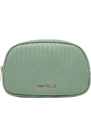 Carlo Colucci Taske, Dame, Grøn, ONE SIZE, Uld, Flettet Toilettaske Stilfuld Funktionalitet