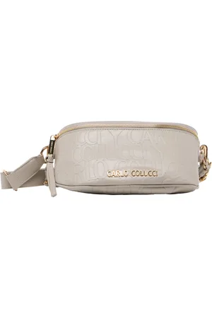 Carlo Colucci Taske, Dame, Grå, ONE SIZE, Uld, Præget Logo Slingbag Urban Stil