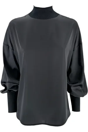 D.EXTERIOR Bluser & Skjorter, Dame, Sort, M, Satin, Sort satin damesskjorte