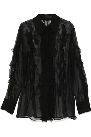 VALENTINO GARAVANI Bluser & Skjorter, Dame, Sort, M, Uld, Stilfuld skjorte med unikt design