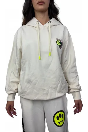 BARROW Sweathshirts & Hoodies, Dame, Hvid, L, Bomuld, Hvid Sweatshirt med Broderet Logo og Tryk
