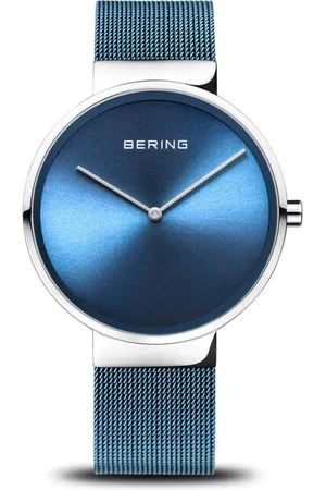 Bering Tilbehør, unisex, Blå, ONE SIZE, Unisex Ur Classic sølv skinnende Rustfrit Stål Armbånd og Safirglas 14539-308