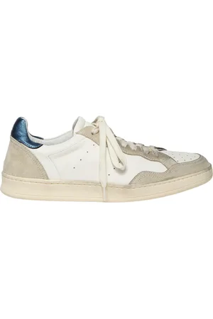 Elia Maurizi Sko, Dame, Flerfarvet, 41 EU, Læder, Vintage Ruskind Sneaker med Metal Detaljer