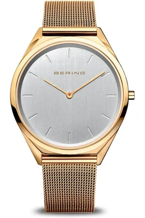 Bering Tilbehør, unisex, Gul, ONE SIZE, Uld, Unisex ur Ultra Slim 39 mm 3 ATM Safirglas Slim Design Milanese Armbånd 17039-334