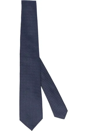 Kiton Tilbehør, Herre, Blå, ONE SIZE, Håndlavet silkeslips med syv folder