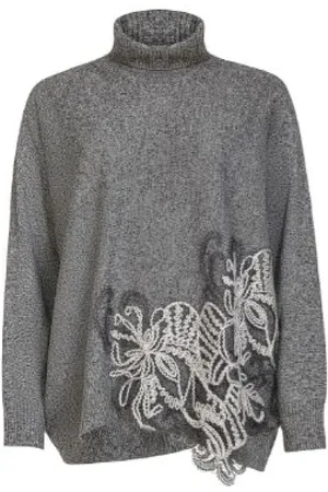 D.EXTERIOR Strik, Dame, Grå, L, Uld, Stilfulde Sweaters Kollektion