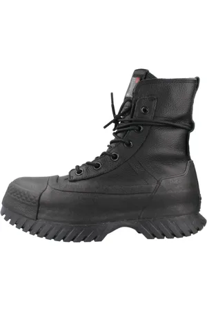 Converse Sko, Dame, Sort, 35 EU, Uld, Stilfulde Lace-up Støvler med Profilsåler