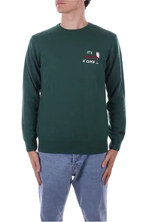 MC2 SAINT BARTH Strik, Herre, Grøn, XL, Uld, Grøn Logo Sweater Regular Fit