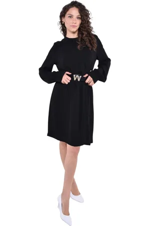 Max Mara Kjole, Dame, Sort, XL, Polyester, Kort Cady Kjole med Lanternærmer