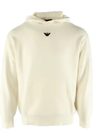 Emporio Armani Sweathshirts & Hoodies, Herre, , S, Bomuld, Ivory Uld Bomuld Sweater Mænd