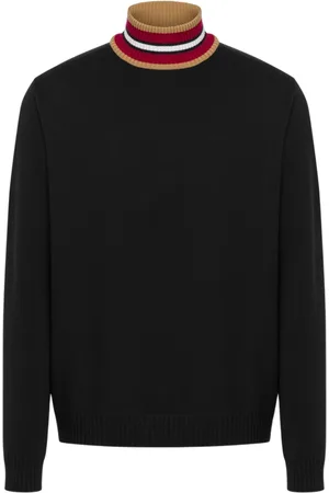 Moschino Strik, Herre, Sort, S, Uld, Sort/Kamel Rullekrave Sweater