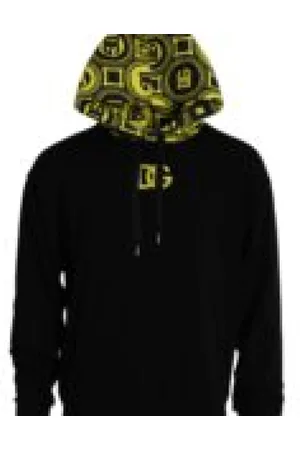 Dolce & Gabbana Sweathshirts & Hoodies, Herre, Sort, S, Bomuld, Sort Logo Hættetrøje i Bomuld