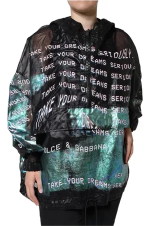 Dolce & Gabbana Jakke, Dame, Flerfarvet, XS, Polyester, Multifarvet Printet Hættetrøje Kvinder