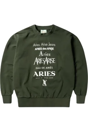 ARIES Sweathshirts & Hoodies, Herre, Grøn, L, Bomuld, Sweatshirt med parfumeprint