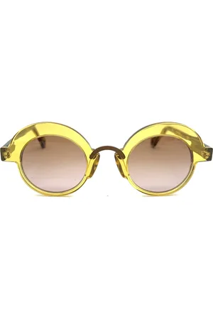 Anne & Valentin Tilbehør, unisex, Gul, 45 MM, Uld, Stilfulde Briller til Moderne Look