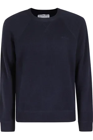MC2 SAINT BARTH Strik, Herre, Blå, S, Uld, Uld Kashmir Sweatshirt med Crew Neck