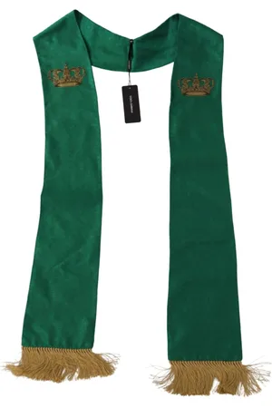Dolce & Gabbana Tilbehør, Herre, Grøn, ONE SIZE, Uld, Luksus Grøn Silketørklæde