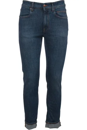 Siviglia Jeans, Herre, Blå, W32, Bomuld, Højtaljede bomuld palazzo bukser