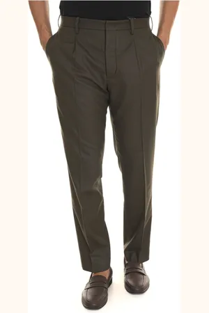 hindustrie Bukser, Herre, Grøn, M, Uld, Flannel Chino Bukser med Front Darts