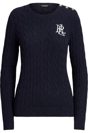 Ralph Lauren Strik, Dame, Blå, S, Rundhalset Pullover