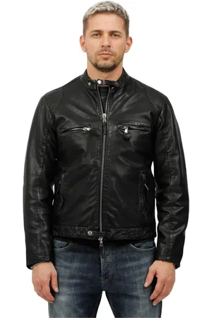 THE JACK LEATHERS Jakke, Herre, Sort, L, Læder, Læder bikerjakke