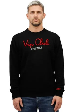 MC2 SAINT BARTH Strik, Herre, Sort, L, Broderet Vip Club Cortina Skjorte