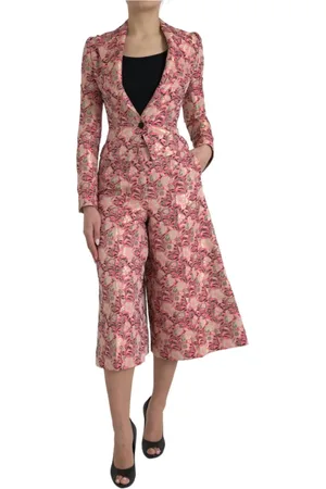 Dolce & Gabbana Jumpsuits & Playsuits, Dame, Lyserød, XS, Brocade Culotte Suit
