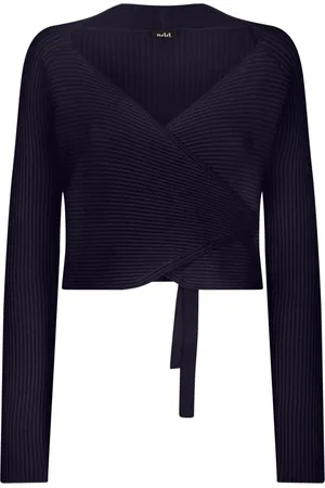 add Strik, Dame, Blå, L, Uld, Cardigan I Dobbeltsidet RIB
