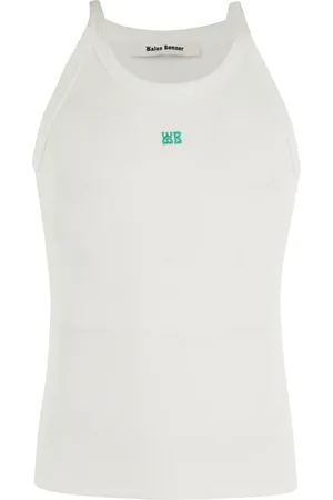 WALES BONNER Top, Herre, Hvid, M, Uld, Stilfuld Tanktop til Groovy Look
