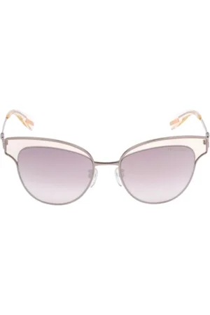 Trussardi Tilbehør, Dame, Grå, 52 MM, Uld, Stilfulde sølv metal solbriller til kvinder