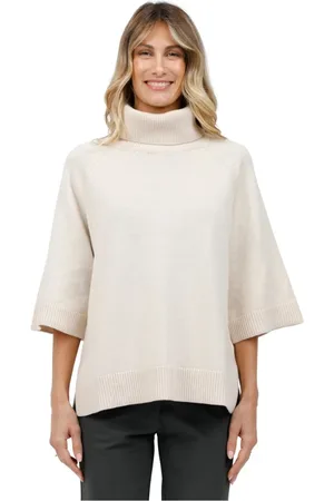 Gran Sasso Strik, Dame, , XS, Uld, Turtleneck sweater med trekvartærmer