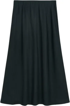 By Malene Birger Nederdel, Dame, Grå, S, Polyester, Sort A-Line Midi Nederdel Boshan