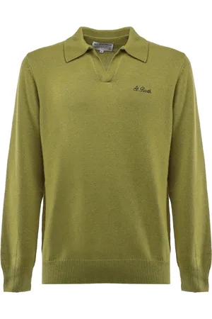 MC2 SAINT BARTH Top, Herre, Grøn, S, Grøn langærmet poloshirt med logo