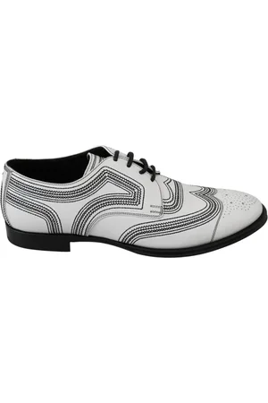 Dolce & Gabbana Sko, Herre, Hvid, 44 EU, Læder, Hvide Brogue Oxford Sko til Mænd