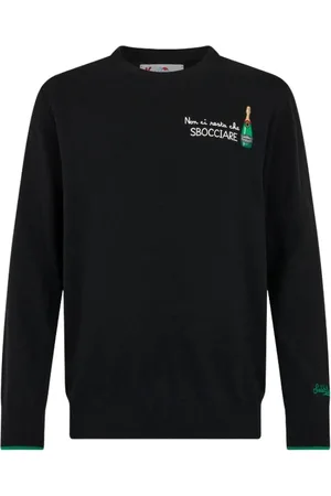 MC2 SAINT BARTH Strik, Herre, Sort, XL, Herre Sort Heron Broderet Skjorte
