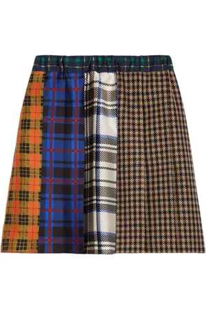 Max Mara Nederdel, Dame, Flerfarvet, XS, Bomuld, Patchwork Uld og Bomuld Mini Nederdel