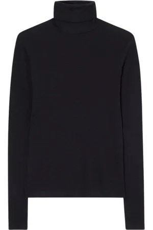 Rohe Strik, Dame, Sort, 2XS, Uld, Blød uld turtleneck sweater