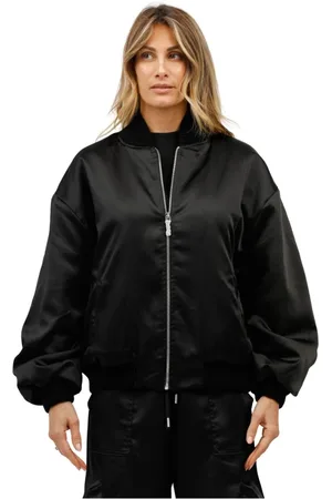 DISCLAIMER Jakke, Dame, Sort, M, Tyl, Glitter Logo Bomber Jakke