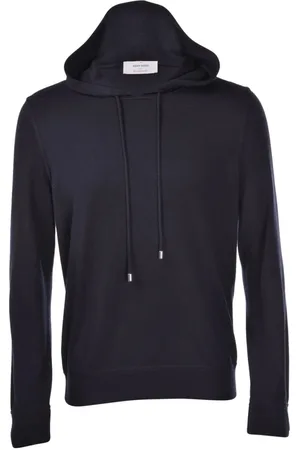 Gran Sasso Sweathshirts & Hoodies, Herre, Blå, XL, Merino Strik Hættetrøje
