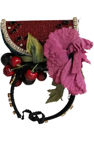 Dolce & Gabbana Tilbehør, Dame, Flerfarvet, ONE SIZE, Polyester, Krystal Vandmelon Hovedbånd