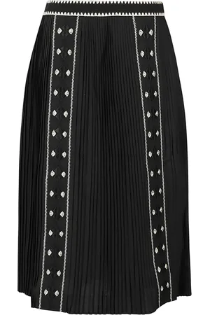 ULLA JOHNSON Nederdel, Dame, Sort, XS, Blomstret Midi Nederdel