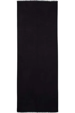 Moschino Tilbehør, Dame, Sort, ONE SIZE, Uld, Sort Tørklæde med Frynsede Kanter