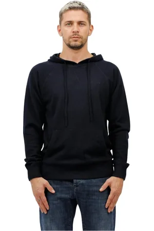 MC2 SAINT BARTH Sweathshirts & Hoodies, Herre, Blå, XL, Uld, Hættetrøje med kængurulomme