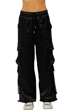 DISCLAIMER Bukser, Dame, Sort, L, Satin, Cargo Satin Bukser